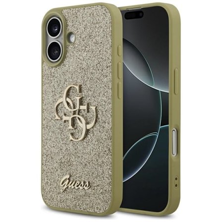 Guess Kiinteä Glitter Big 4G tapauksessa iPhone 17 - kultainen