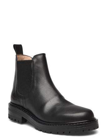 Booties - Flat Shoes Chelsea Boots Musta ANGULUS