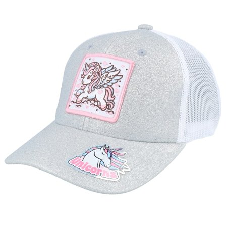 Unicorns - Grey - trucker - Cap - Kids Flying Unicorn Patch Silver Glitter/White Trucker - Hatstore