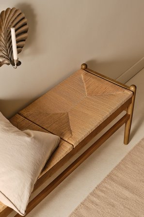 Jotex - Benk 120 Cm Valnøttfinish / natur - NATTAVAARA - Kjøp Benker hos Jotex