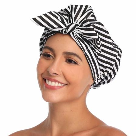 Dame brusehovedhætte brusehovedhætte genanvendelig langt hår brusehovedhætte stor bandana flettet brusehovedhætte sort