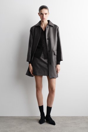 COS Women's Camisa De Punto De Lino Y Lana Merino in Negro