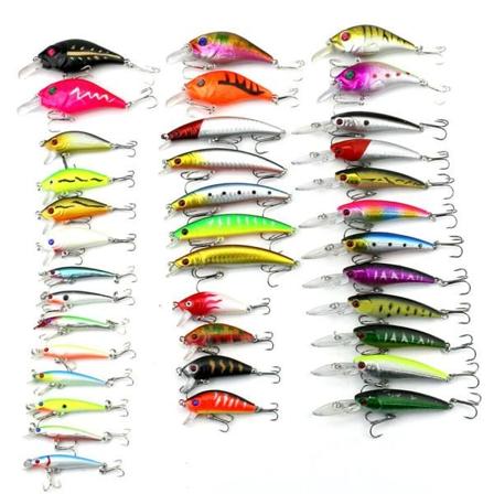 37-pack fiskesluk wobbler, Minnow mixed, Crankbait - Perfet multifärg