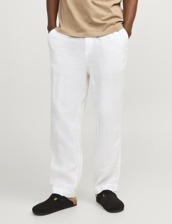 Jack & Jones Jpstkarl Lawrence Linen Chino Sn - White - XXL