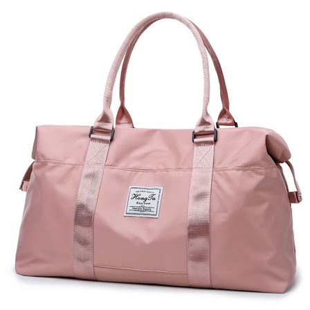Stor reiseduffelbag, sportstote treningsbag, skulderhelg weekendbag for kvinner, rosa