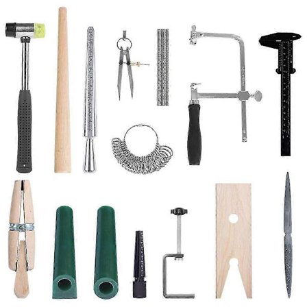 Smykkevoks Ring Størrelsesværktøjssæt, Voks Ring Fremstillingssæt, Smykkevoksrør, Vokssavramme, Voksfilring til Juvelerer