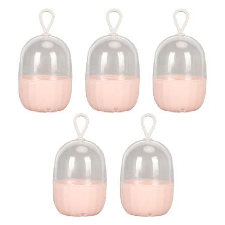 5 stk. Makeup Svamp Etui Transparent Multifunktionel Bærbar Beauty Egg Opbevaringsboks til Øreringe Halskæder