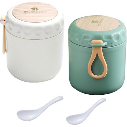 2 st Matlåda, Termosbehållare för mat Värmebehållare Termosbehållare med sked Sopptermos Läcksäker mat