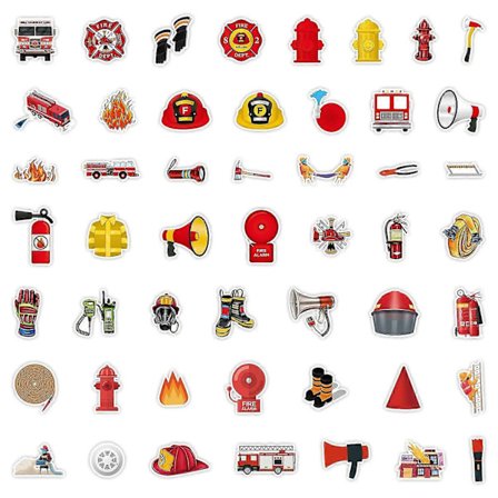 50 stk./sæt Brandmandsredningsudstyr Klistermærke Selvklæbende Vandtæt DIY Telefoncover Kop Bagage