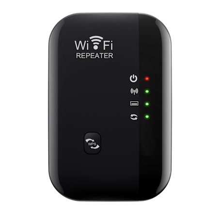 wifi extender, Trådløs wifi signalforstærker 300MMbps Internet booster (sort)