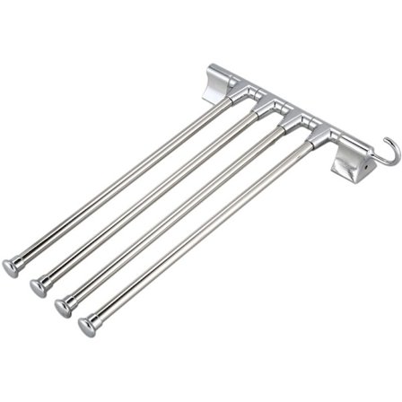 Kjøkkenhåndkleholder 4 armer veggmontert, rustfritt stål