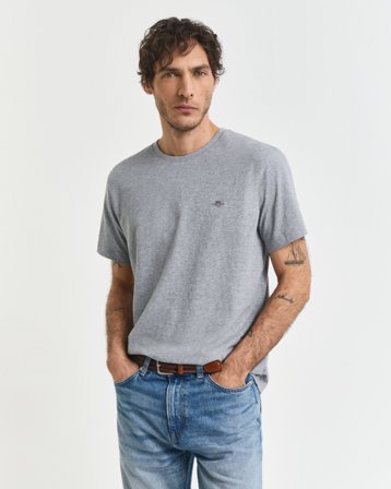 GANT Herren Regular Fit T-Shirt (XXL) Schwarz Grau