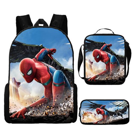 3-pack Spider Man Ryggsäck med tecknat motiv för pojkar-YY009