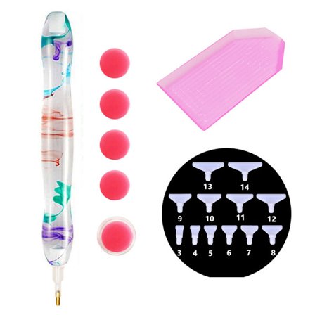 diamantmålning set fat penna transparent väska