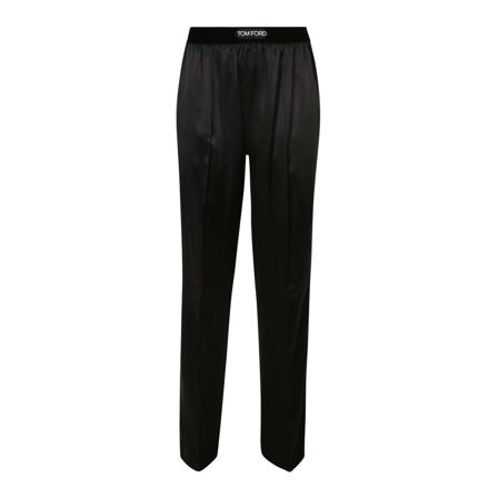 Tom Ford, Straight Trousers Zwart, Dames, Maat:M,elastaan