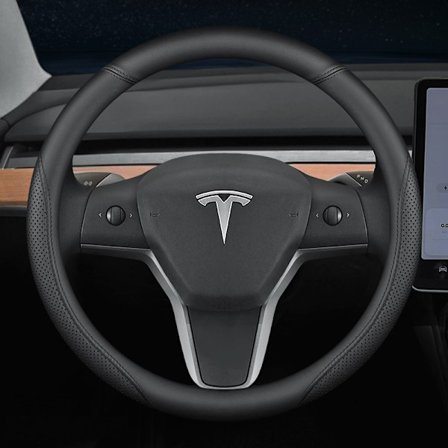 Ohjauspyörän suojus, yhteensopiva Tesla Model 3/Y/X/S -mallien kanssa, 38cm[YDE]