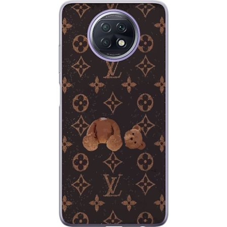 Kompatibel Mobilcover til Xiaomi Xiaomi Redmi Note 9T Luksuriøst monogrammønster med knust bamse i mørk modeæstetik