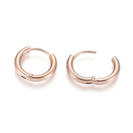 1 pari 16 mm Hoops-korvakoruja punakullattua 316L kirurgista terästä
