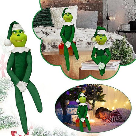 Julefest Grinch Nisse Plysjdukke Julenisse Tre Henge DIY Dekorasjon