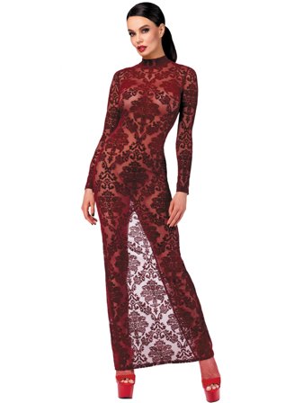 F383 Kink Royal Gown/Long Dress - Vuxen.se - Sexig klänning i spets & glansigt material