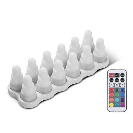 Genopladelig RGB LED Te Voks Lys Elektronisk Te Lys Lampe EU Stik