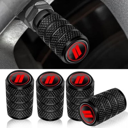 Universal metalventildæksler til biler - rød farve