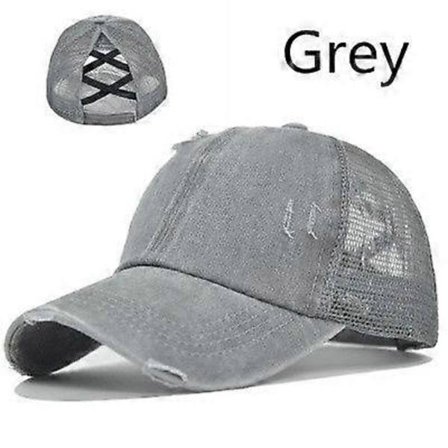 Naisten poninhäntä baseball-lippis, vintage-pesu, säädettävä unisex-verkko baseball-lippis