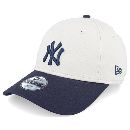 New Era - Kids New York Yankees Colour Block 9FORTY Stone/Navy Adjustable Adjustable Beige Cap - MLB @ Hatstore