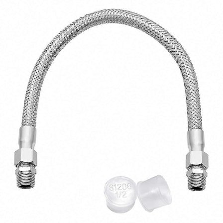 Industriell Kompressor Jumper Slang, 20" Längd, 450 PSI & 750°F, med Hankontakter