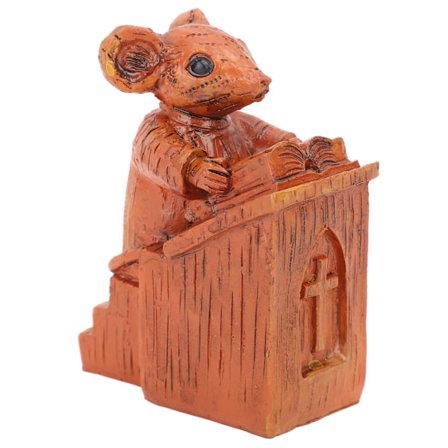Kirke Mus Statue Let at Rengøre Brun Resin Kirke Mus Resin Skulptur til Hjemmet