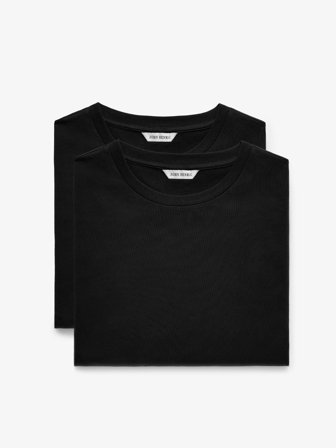 John Henric Men's 2-Pack Black T-shirts Size L