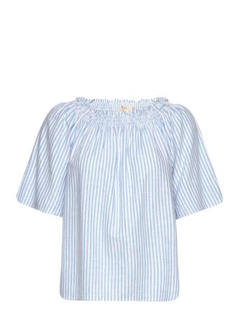 Crventa Blouse Blouses Short-sleeved Blå Cream*Betinget Tilbud