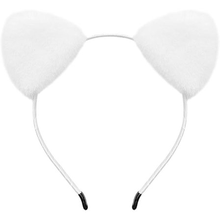 Katteøre Hårbånd, Alice Katte Hårringe Dyre Hårbånd Mode Hårbånd Egnet til maskerade, Halloween Hvid
