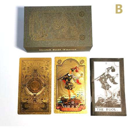 Sett Tarotkort Gaveeske Luksus Gullfolie Tarotkort Hot Stampi Multicolor B