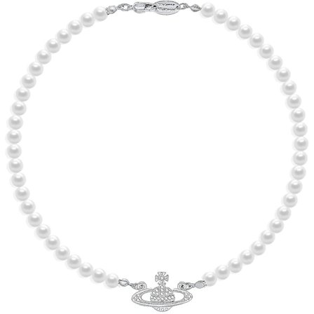 Saturn Perlekjede Hvit Perle Choker Halskjede Krystall Rhinestone Planet Halskjede Gaver Til Mamma Kone Kjæreste