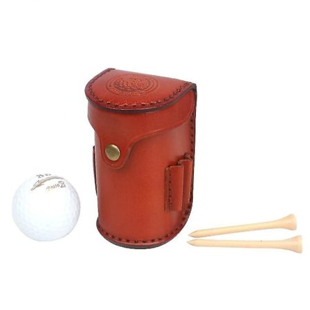 Golf Tasker Mini Bærbar Golfboldtaske Tee Holder Holder 2 Bolde Divot Læder Talje