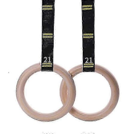 Wooden Gymnastic Rings Including Suspension Straps - Set 2-6 Meters Long - Adjustable Gymnastic Rings