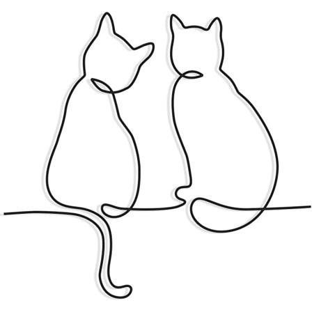 Minimalistisk metallkatt hängande dekor, metallkatt väggkonst, järnkatt tråd väggskyltar, abstrakt katt väggdekor color 2