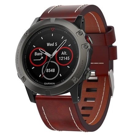Garmin Fenix 5X konstläderarmband med söm