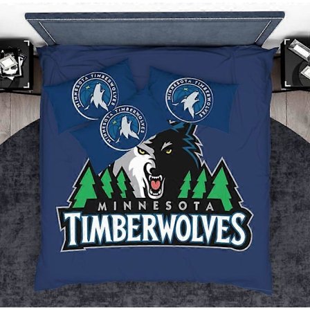 v4618 Sängkläder NBA Minnesota Timberwolves Påslakanset Täcke Örngott Sänglakan IU4618