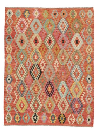 Tapis Kilim Afghan Old Style 184X239 Marron/Rouge (Laine, Afghanistan)