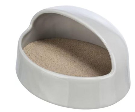 Keramikk Sandbad med Tak, Grå - 20cm