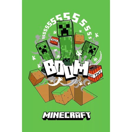 Minecraft Boom Creeper – Supermjuk Fleecefilt (100×150 cm)