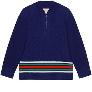 Kids - Gucci Navy GG Knit Sweater 10 Years - Jumpers and knitwear - 10 years - Blue