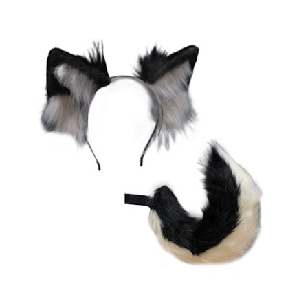 1 Set Plussiset Korvat Pääpanta Tekokauhalla - Musta