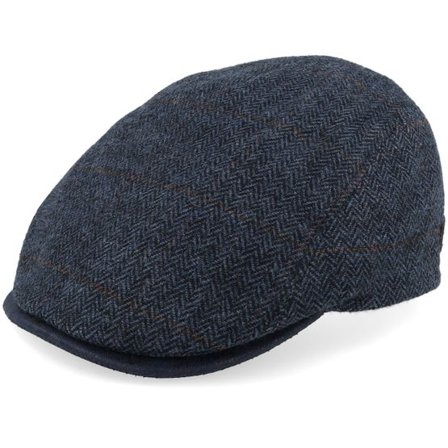 MJM Hats - Blå flatcap Keps - Driver Xtra 52 Wool Mix Navy Hr Flat Cap @ Hatstore