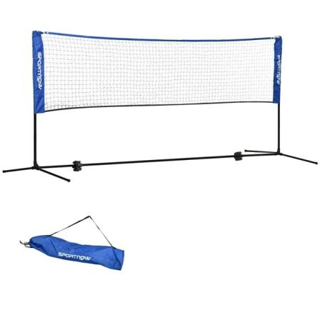 Rootz Badmintonnet med stativ - Højdejusterbar - Foldbar - Med bæretaske - Oxford Polyester - Sort + Blå - 310L x 103W x 107-155H cm