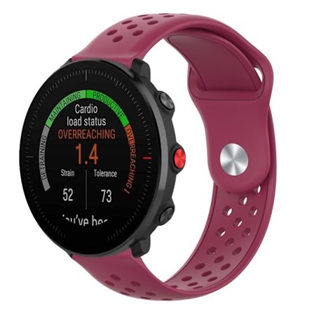 22mm Polar Vantage M silikonikellonauha - Viininpunainen