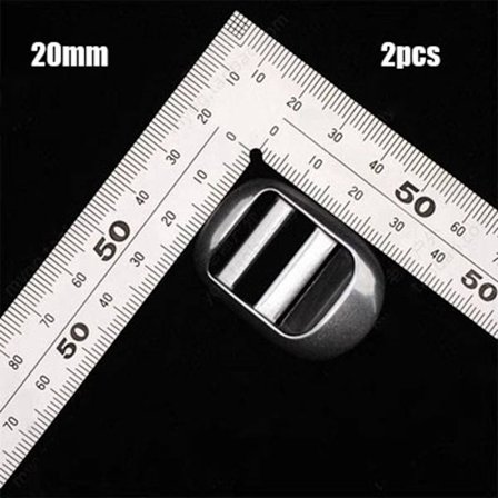 2stk Metall Stige Lås Glider Juster Spenner 20MM