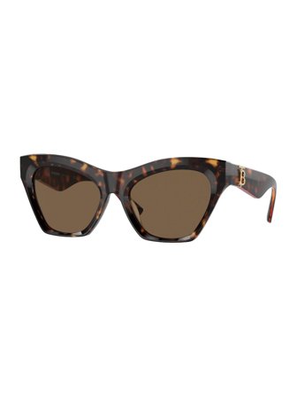 Burberry Women's sunglasses with a frame made of acetat in dark havana and plastic lenses in dark brown